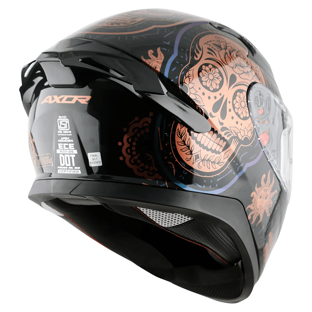 AXOR APEX TRANCE FULL FACE MOTORCYCLE HELMET BLACK GOLD