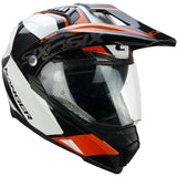 CGM 666G TWIN RANGER Off Road Motorcycle Adventure Helmet White Orange