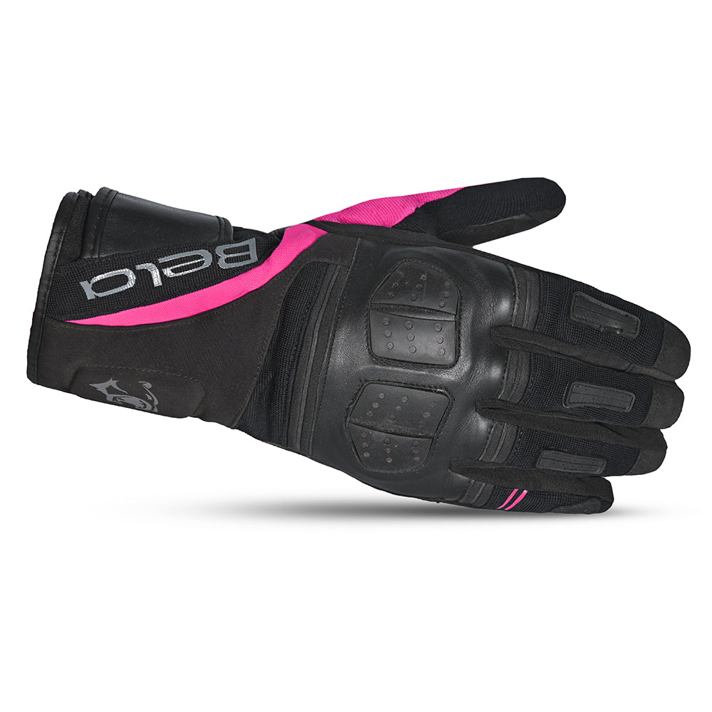 BELA Highway Women Winter Motorcycle Gloves Black Pink 