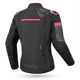 R-Tech Knight Rider Lady Short - Motorcycle Racing Jacket - Black Dark Grey Fuschia 