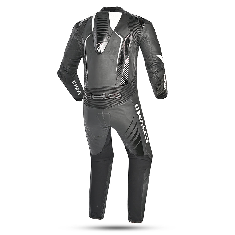 Bela Aragone 1 Pc Air-pro Motorcycle Racing Leather Suit Black White