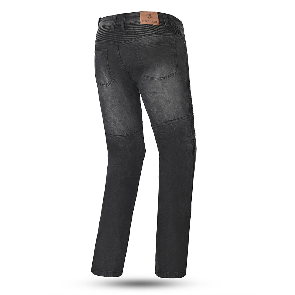 BELA URBAN LADY MOTORCYCLE DENIM JEANS BLACK SPRAY