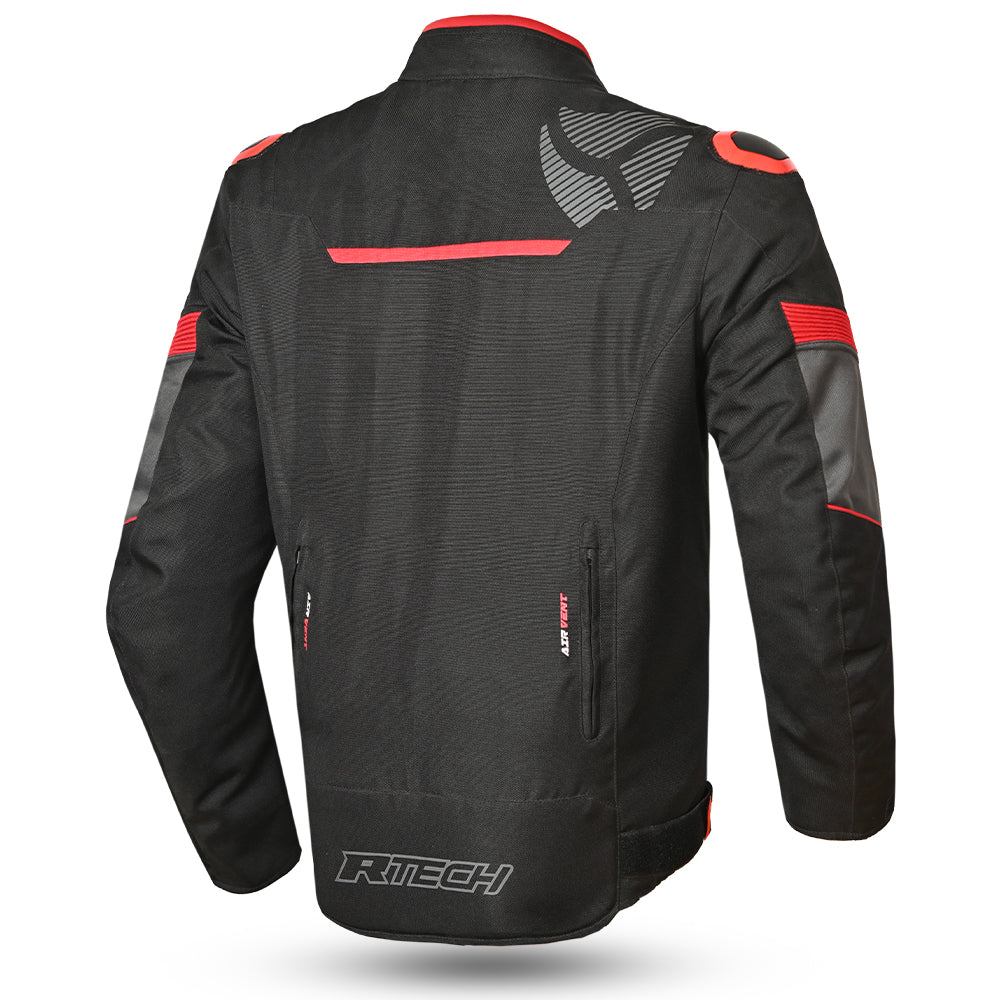 R-Tech Knight Rider Short - Motorcycle Racing Jacket - Black Dark Grey Red