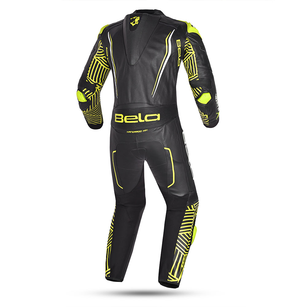 Bela North Star 1-PC Motorcycle Suits Black White Yellow Fluor