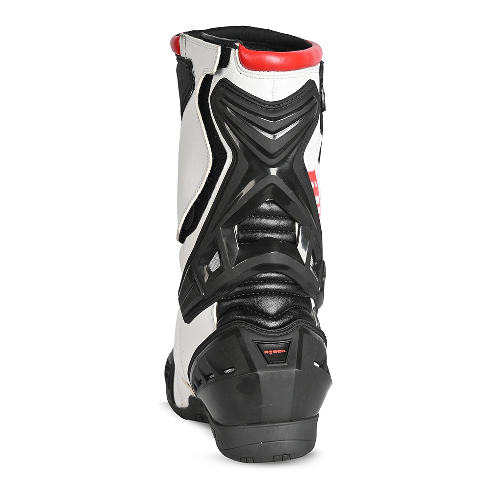 R-TECH Tornado 2.0 WP Motorcycle Leather Boots Black White Red
