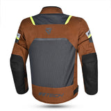 R-TECH SPIRAL MESH Motorcycle Jacket Brown Grey Fluo Yellow