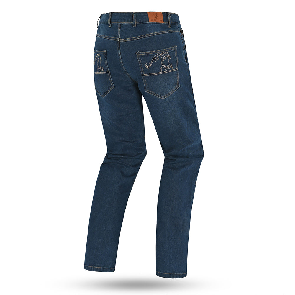 BELA Blue Denim Crack Jeans Pants