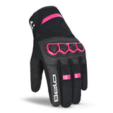 BELA Tracker Motorcycle Gloves UK Black Pink 