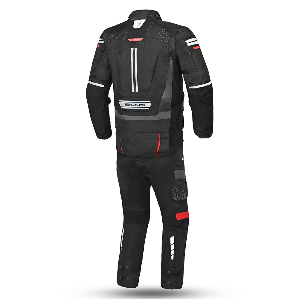 BELA Crossroad - 2PC Textile Suit - Black Dark Grey Red