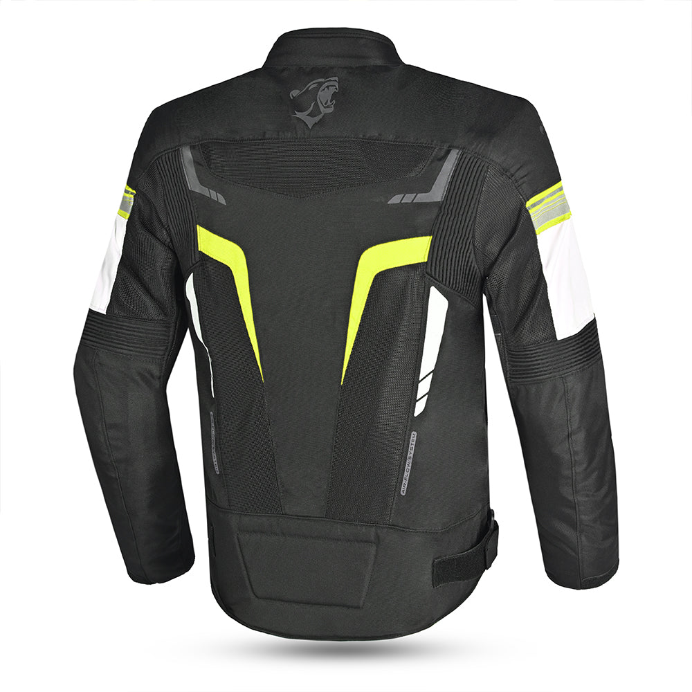 Bela Sprinter Men Motorcycle Textile Jacket Black/Yellow Fluro