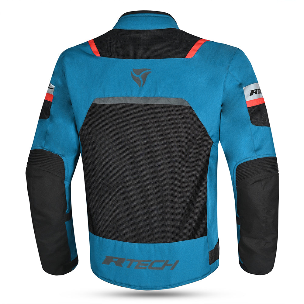 R-TECH SPIRAL MESH Motorcycle Textile Jacket Light Blue Black Red