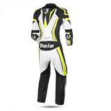 bela rocket mix kangaroo lady white, black and yellow back side view 