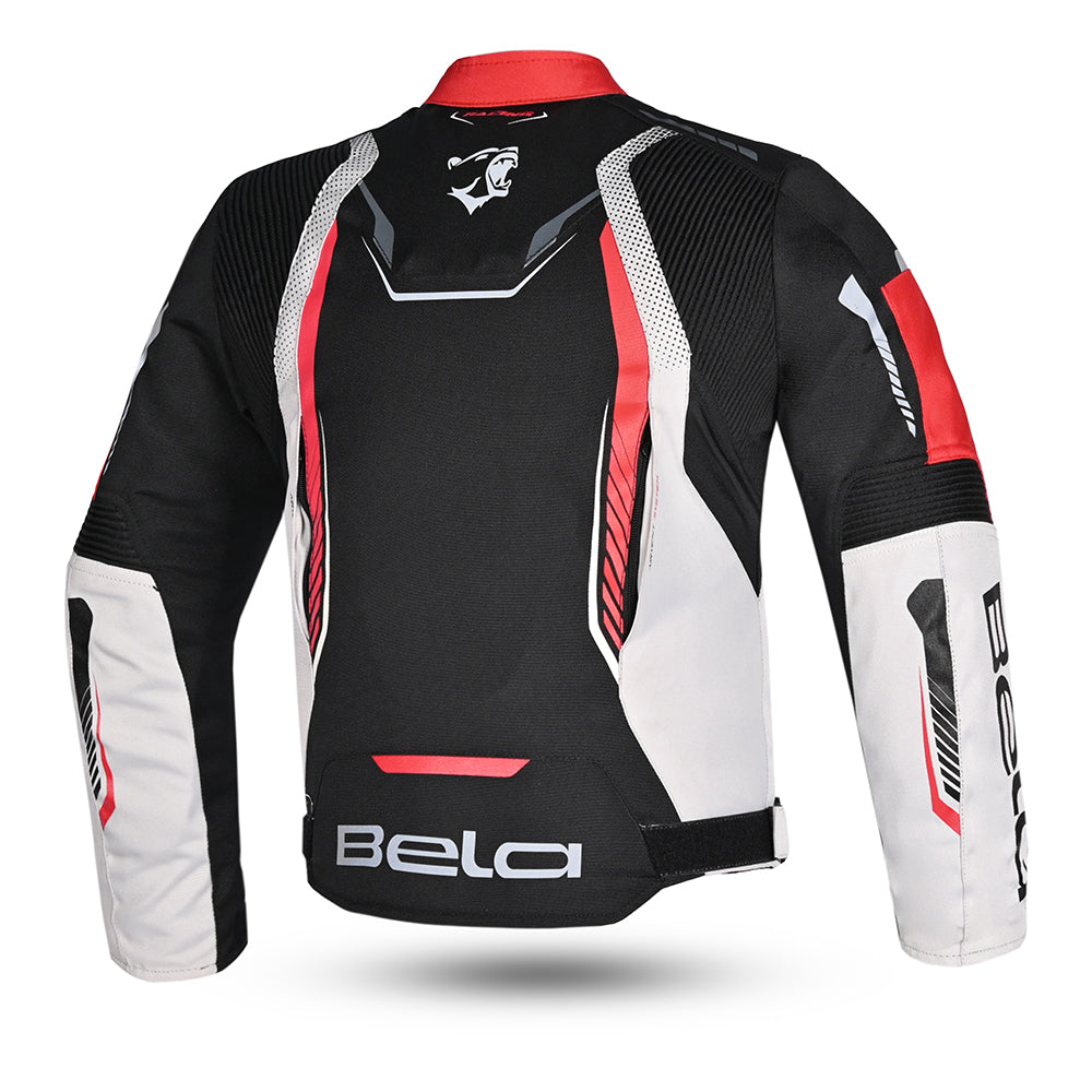 BELA Star youth Kids Motorcycle Jacket Black Red Ice 