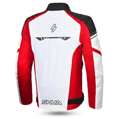 shua immortal textile racing jacket black, red and ice back side view