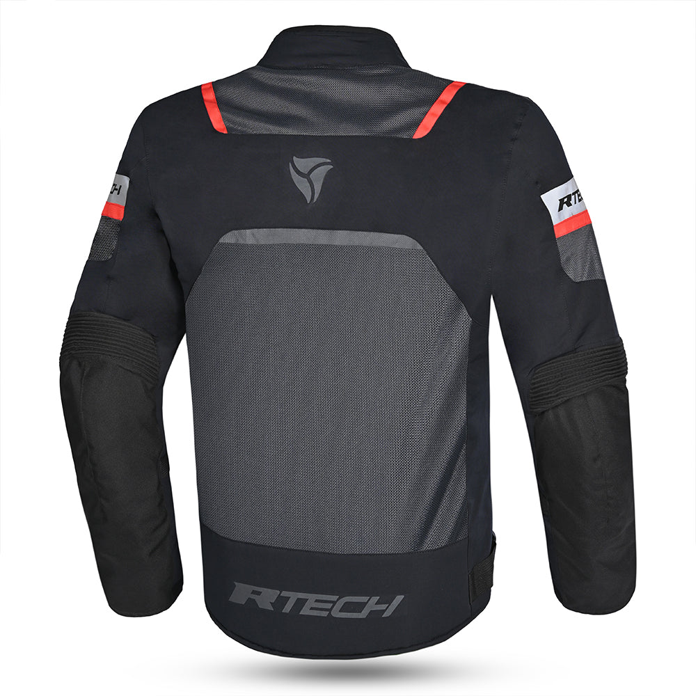 R Tech Spiral Mesh Motorcycle Jacket Anthracite Grey Black Red