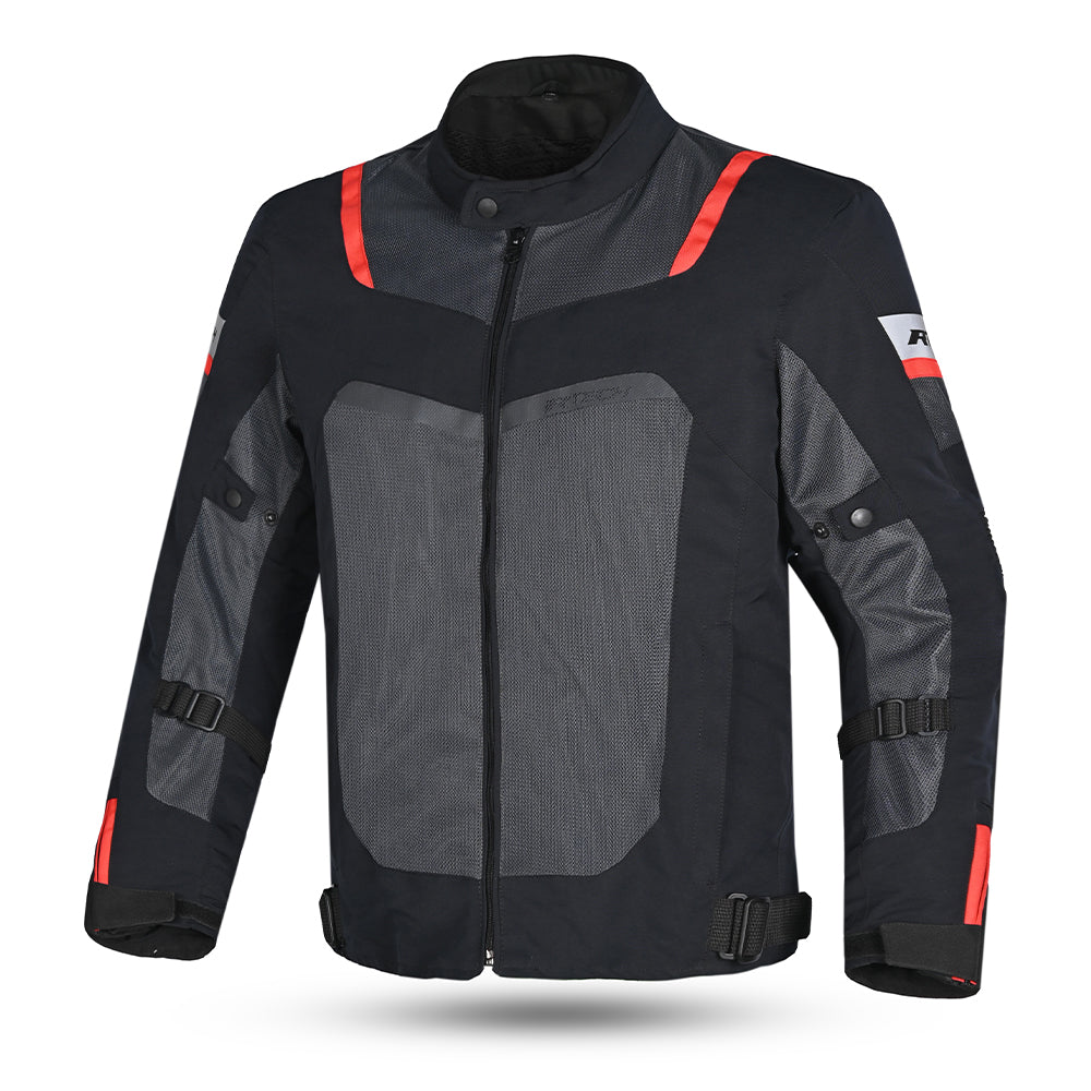 R Tech Spiral Mesh Motorcycle Jacket Anthracite Grey Black Red