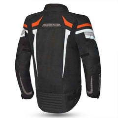 Bela Highland Man Textile Motorcycle Jacket Black Orange  back