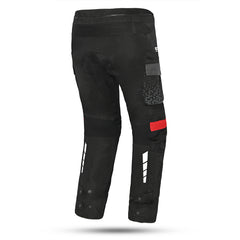 bela crossroad textile pant black and red back side view