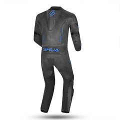 SHUA Infinity 2.0 - 1 PC Motorcycle Racing Leather Suit - Black Blue - back view