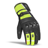 BELA Ice Winter Lady Motorcycle Leather Gloves Black Yellow Fluo 