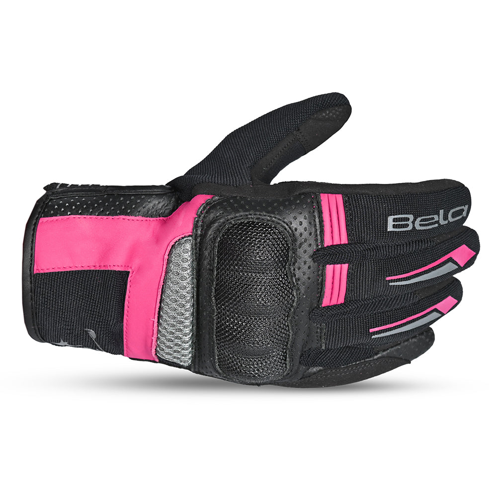 BELA Hero Air Lady Summer Motorcycle Gloves Black Pink 