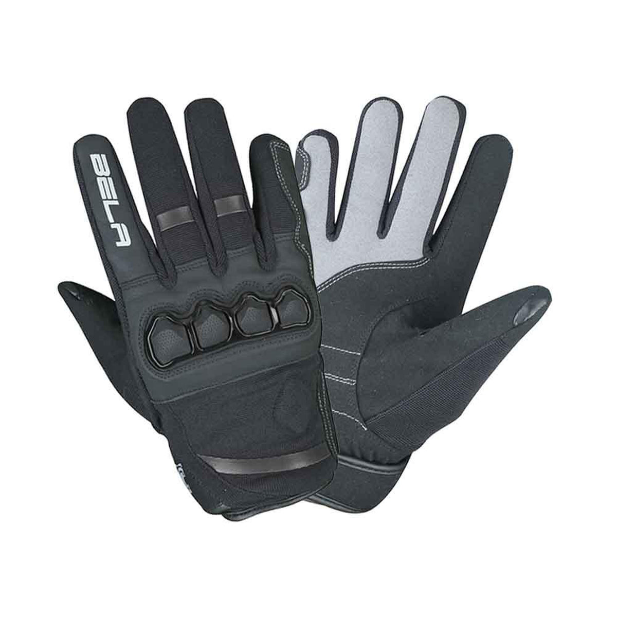 bela tracker black and gray gloves whole view