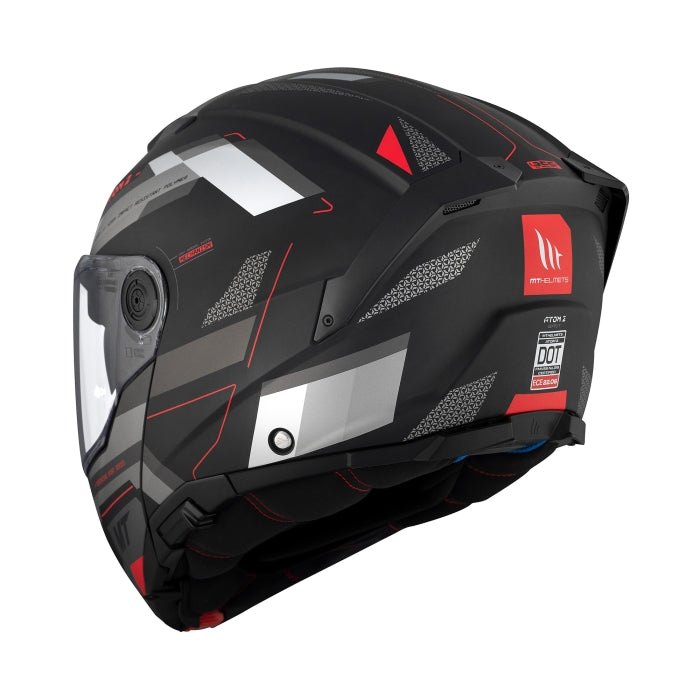MT Atom 2 Bast D5 Matt Black Grey Flip up Helmet Matt Black Grey