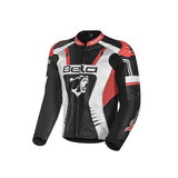 BELA X-Race Motorcycle Racing Leather Jacket Black/White/Red