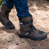 model shot bela junior short touring boot brown side view