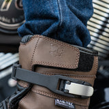 model shot bela junior short touring boot brown top view