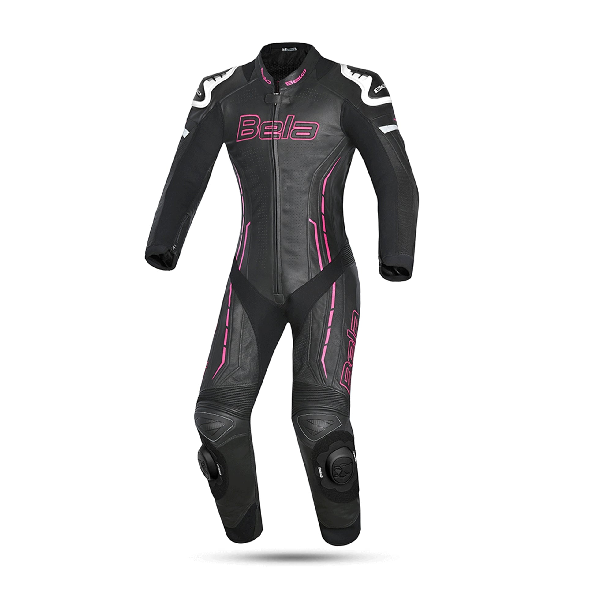 Bela Rocket Lay 1 PC Motorcycle Leathers White Black Pink