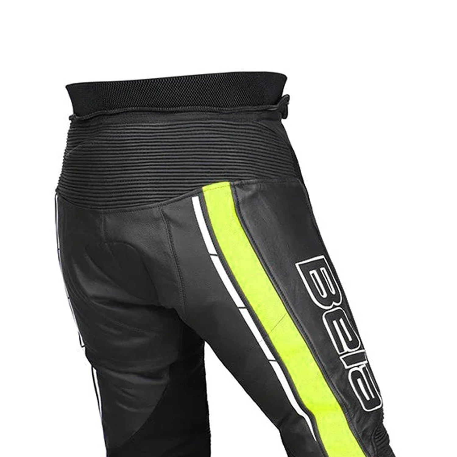 Bela Rocket Man Motorcycle Leather Pants Black Yellow