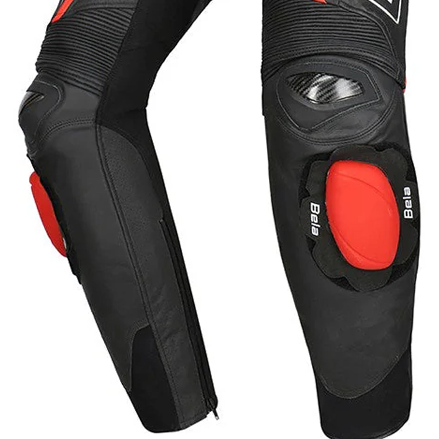 Bela Rocket Men Motorcycle Leather Pant Black/Red