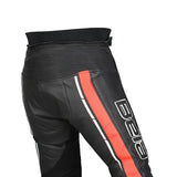 Bela Rocket Men Motorcycle Leather Pant Black/Red