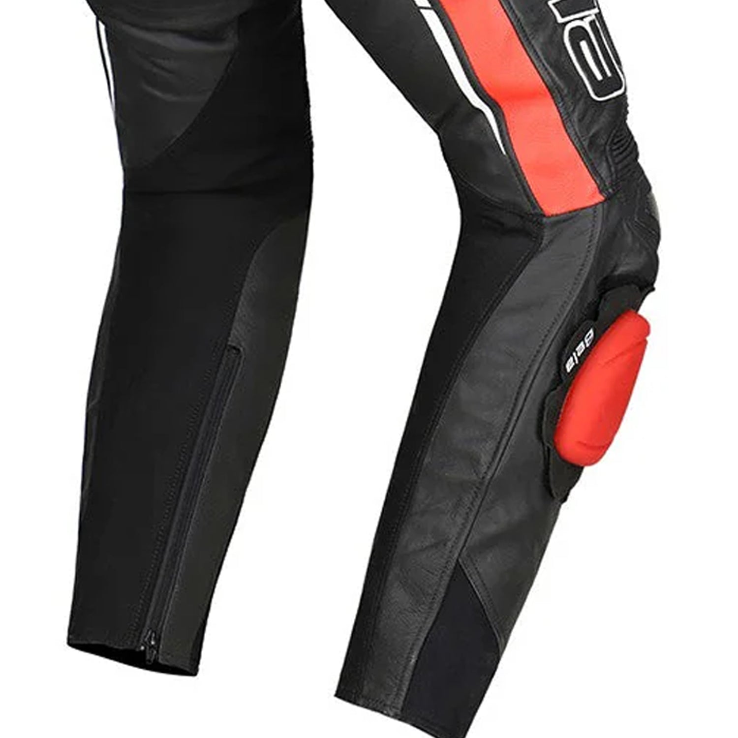 Bela Rocket Men Motorcycle Leather Pant Black/Red