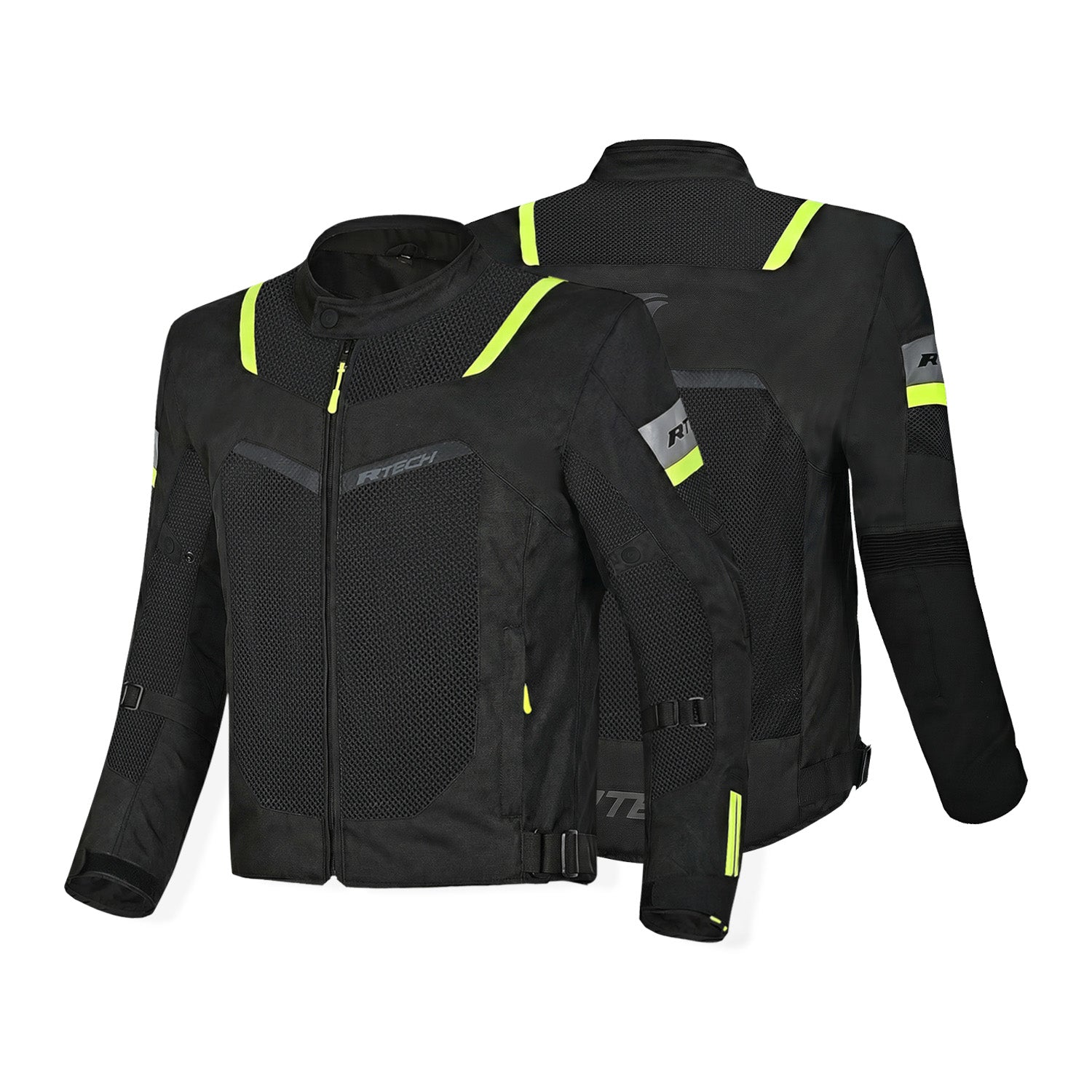 R-TECH SPIRAL MESH Summer Motorcycle Textile Jacket Black Yellow