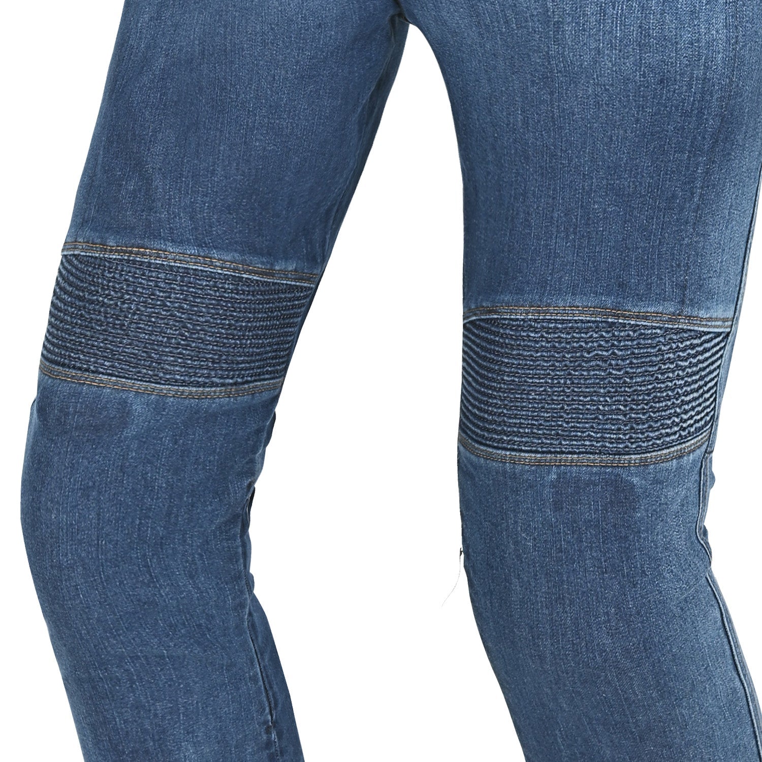 R-TECH VALENCIA LADY MOTORCYCLE JEANS BLUE HALF BODY SPRAY