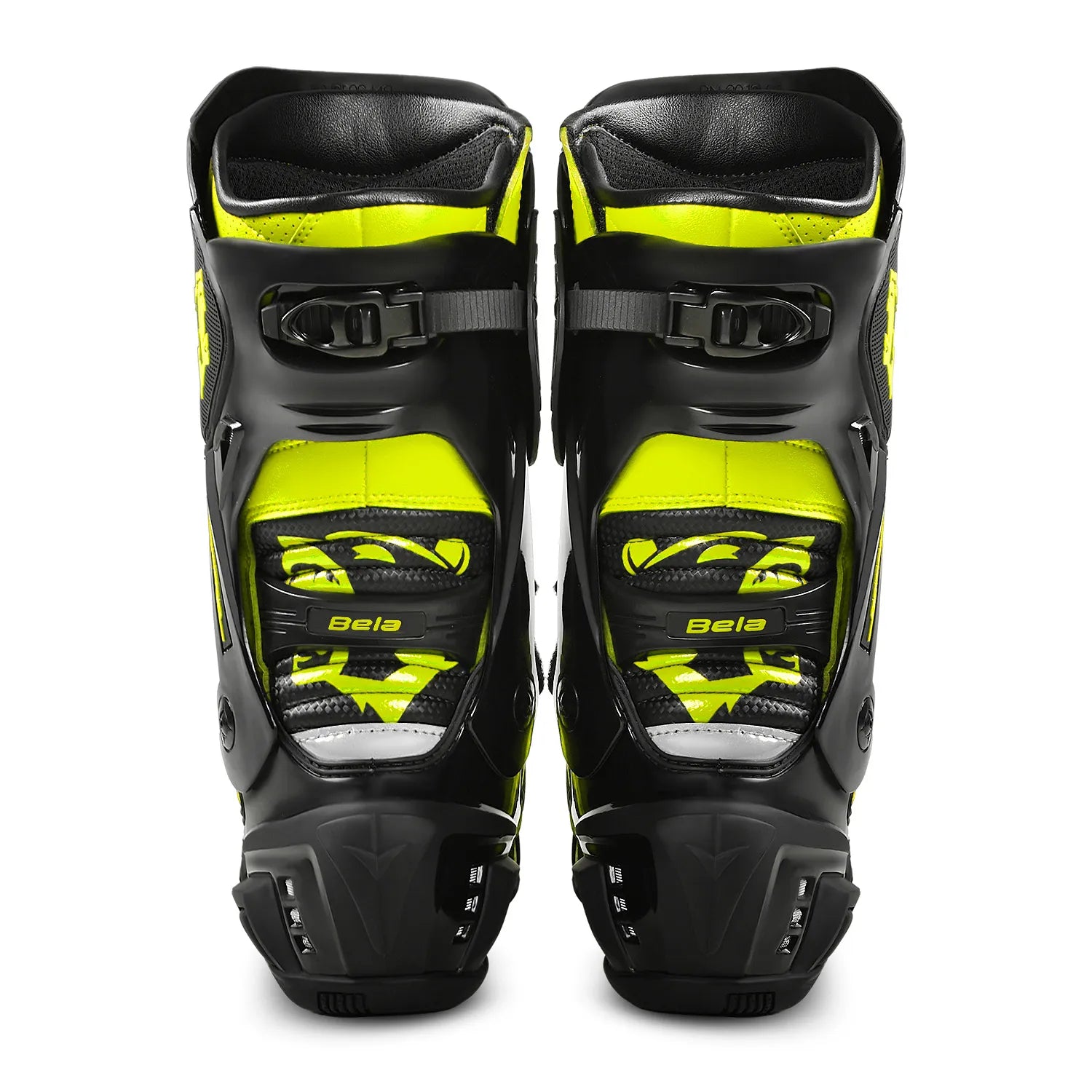 BELA Speedo 2.0 Motorcycle Racing Leather Boots Black/Fluor Yellow