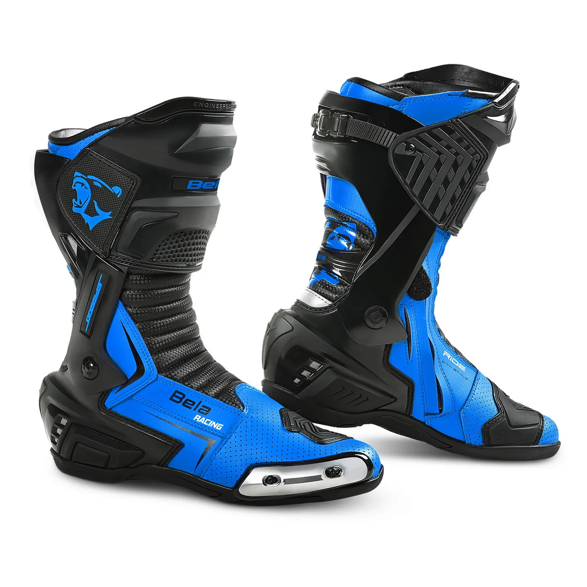BELA Speedo 2.0 Motorcycle Leather Boots Black/Blue