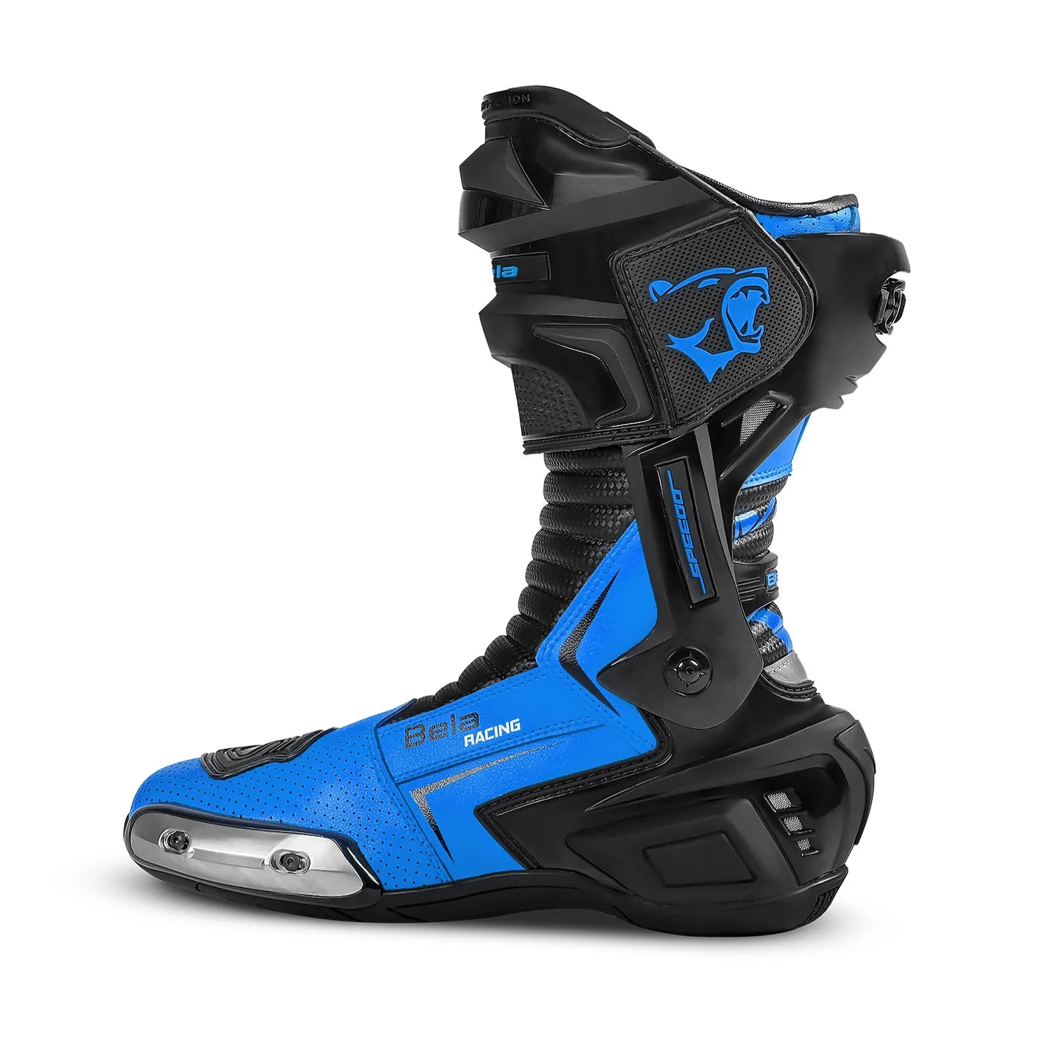 BELA Speedo 2.0 Motorcycle Leather Boots Black/Blue