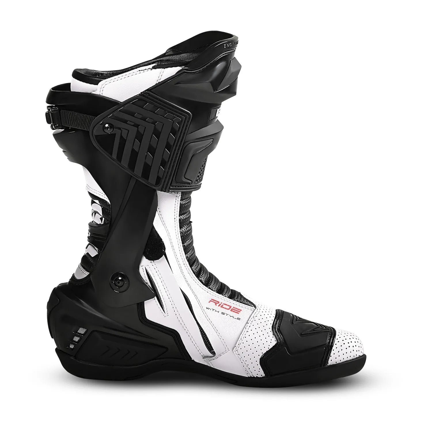 Bela Speedo 2.0 Racing Motorcycle Boots Black/White