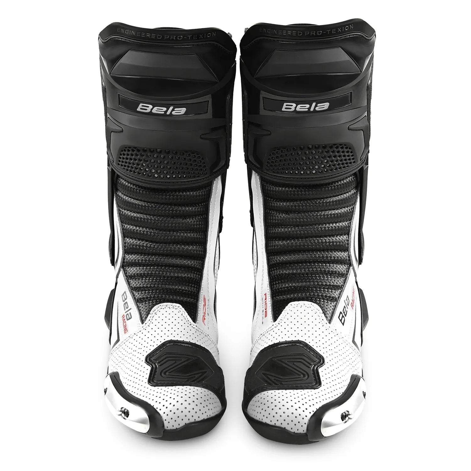 Bela Speedo 2.0 Racing Motorcycle Boots Black/White