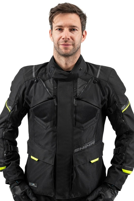 SHIMA RUNNER TEXTILE MEN MOTORCYCLE JACKET BLACK