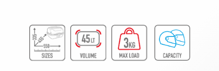 GIVI ML B45+ Black Backrest Top Case 45 L - SECURTEX MOTOR S.L (t/a MaximoMoto)