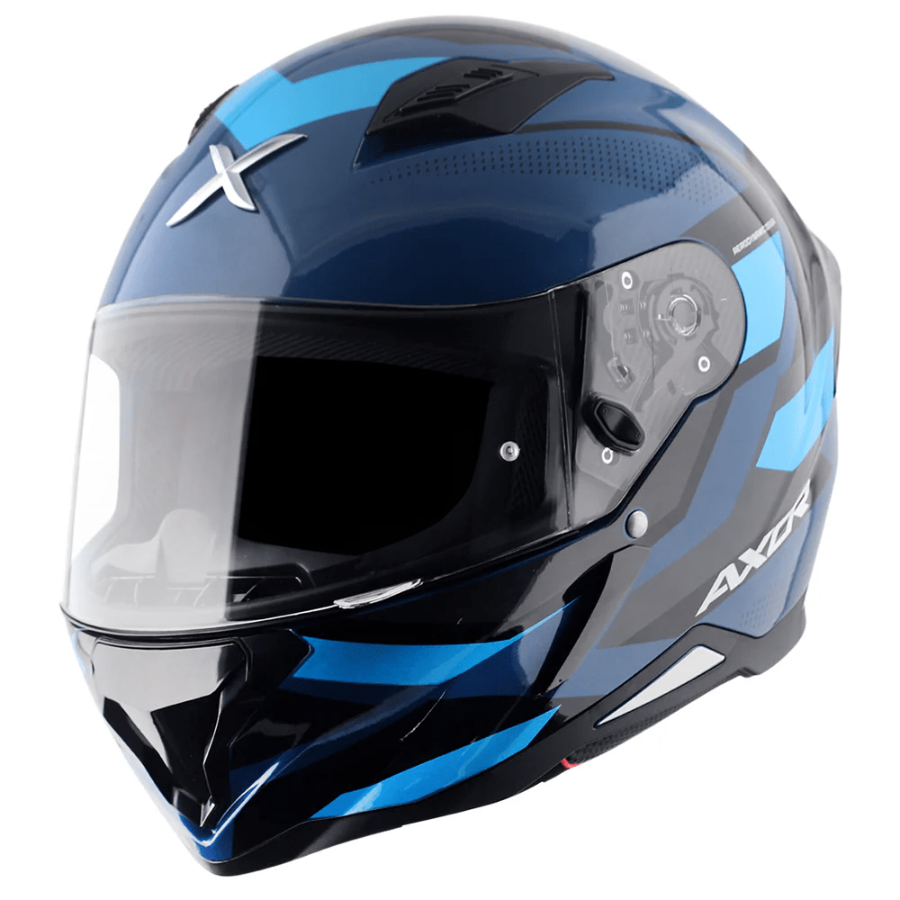 AXOR HUNTER CORNET FULL FACE MOTORCYCLE HELMET BLACK_BLUE