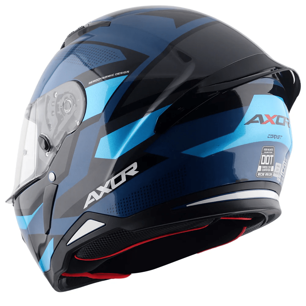 AXOR HUNTER CORNET FULL FACE MOTORCYCLE HELMET BLACK_BLUE