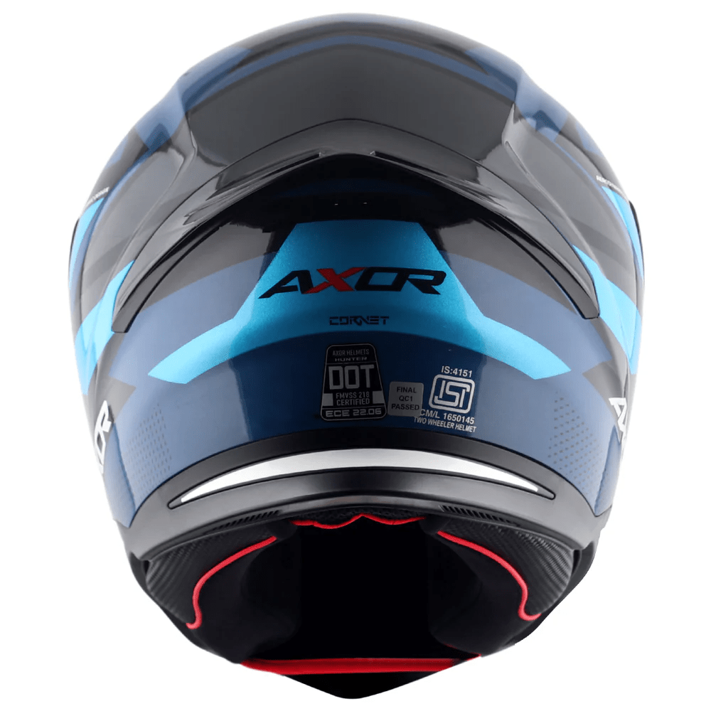 AXOR HUNTER CORNET FULL FACE MOTORCYCLE HELMET BLACK_BLUE