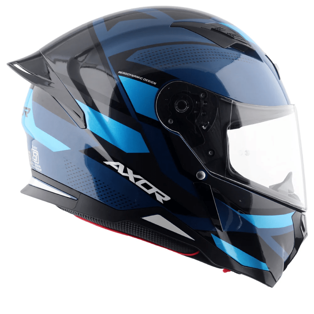 AXOR HUNTER CORNET FULL FACE MOTORCYCLE HELMET BLACK_BLUE