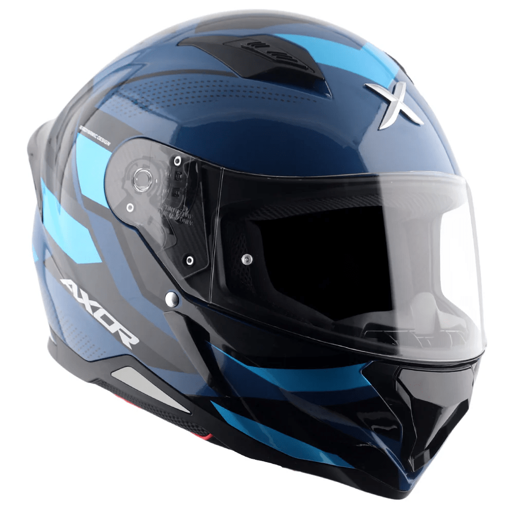 AXOR HUNTER CORNET FULL FACE MOTORCYCLE HELMET BLACK_BLUE