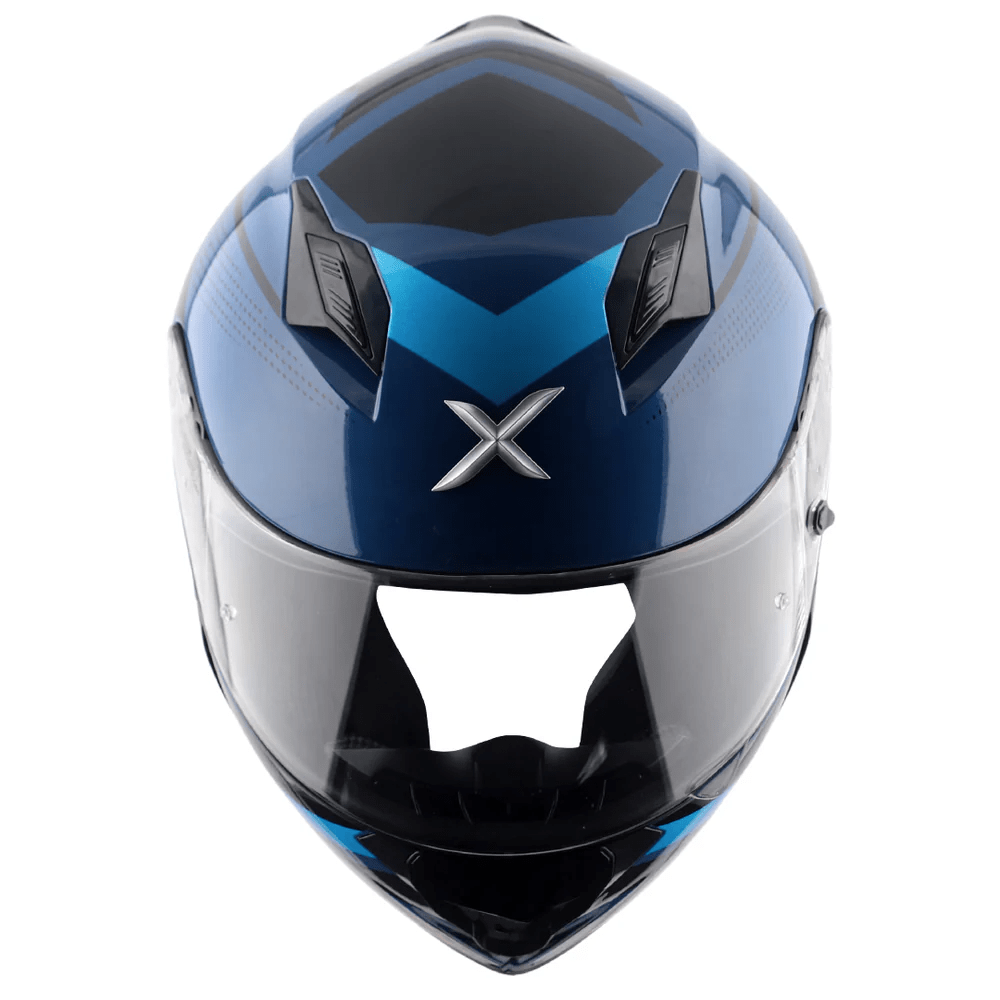 AXOR HUNTER CORNET FULL FACE MOTORCYCLE HELMET BLACK_BLUE